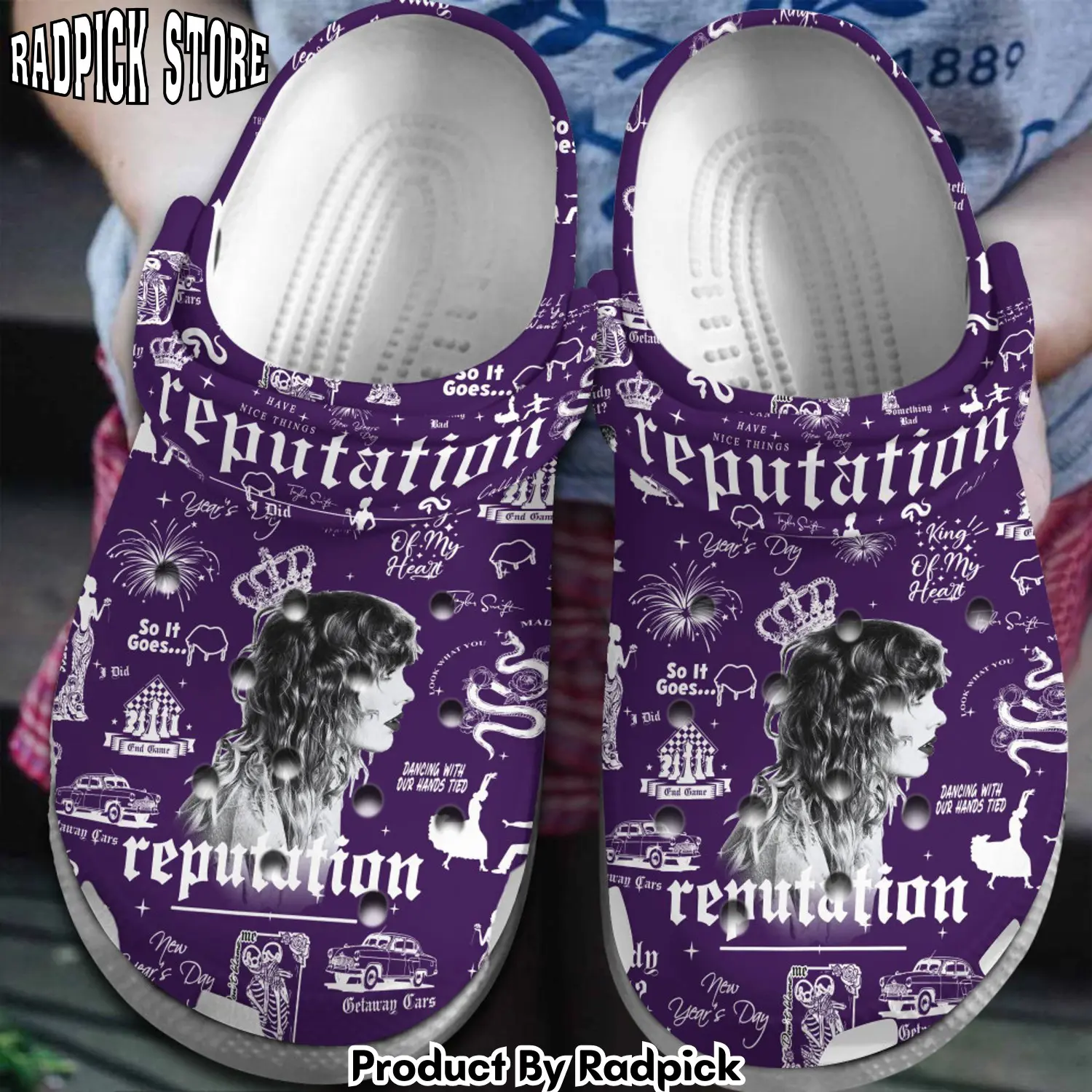Radpick taylor swift music reputation clogs shoes comfortable for men women err rp652867